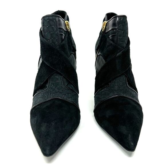 Narcisco Rodriguez Suede Animal Print Ankle Boots Booties - Picture 9 of 14